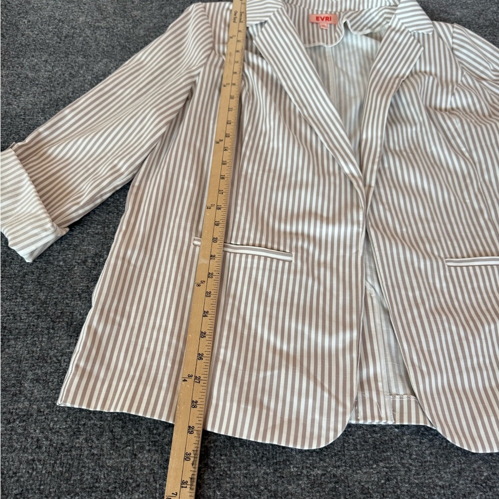 Evri Striped Women's Blazer Open Dressy Blazer Jacket SZ 1X Office Casual Career - Picture 11 of 16